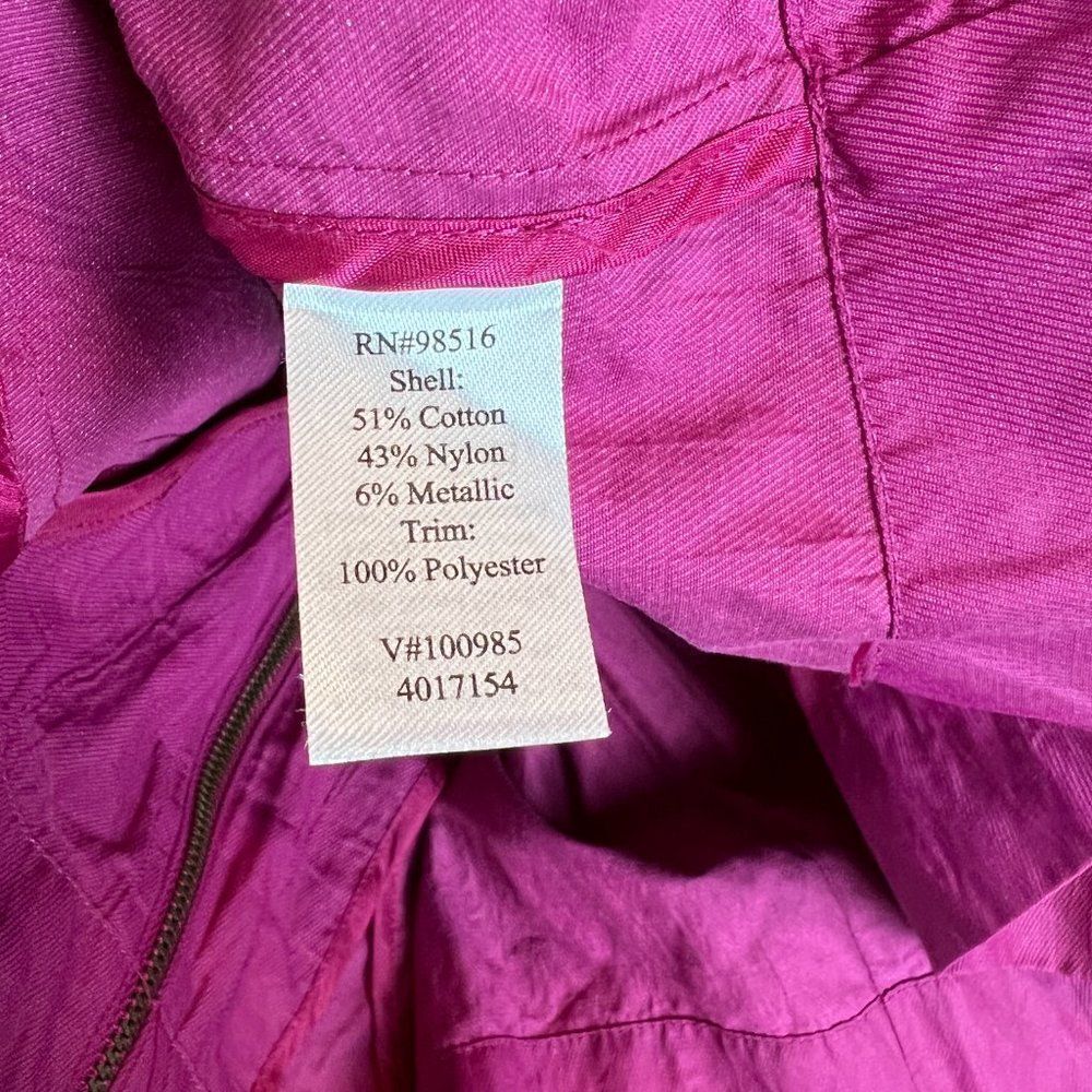 COLDWATER CREEK pink purple zipper roll tab sleeve jacket blazer rain coat 10 - Picture 8 of 8
